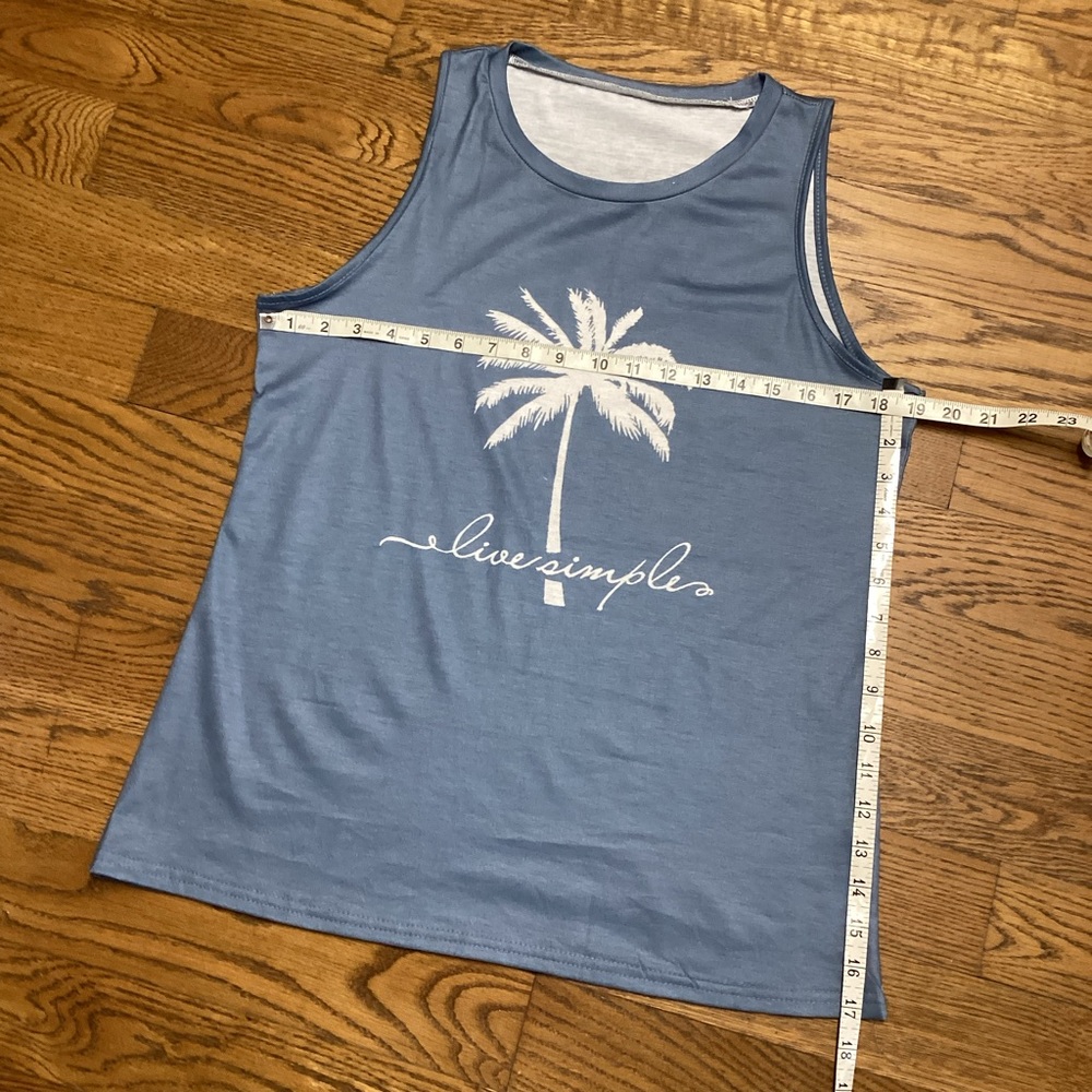 Live Simple Coconut tree tank top Size Large - Picture 6 of 10